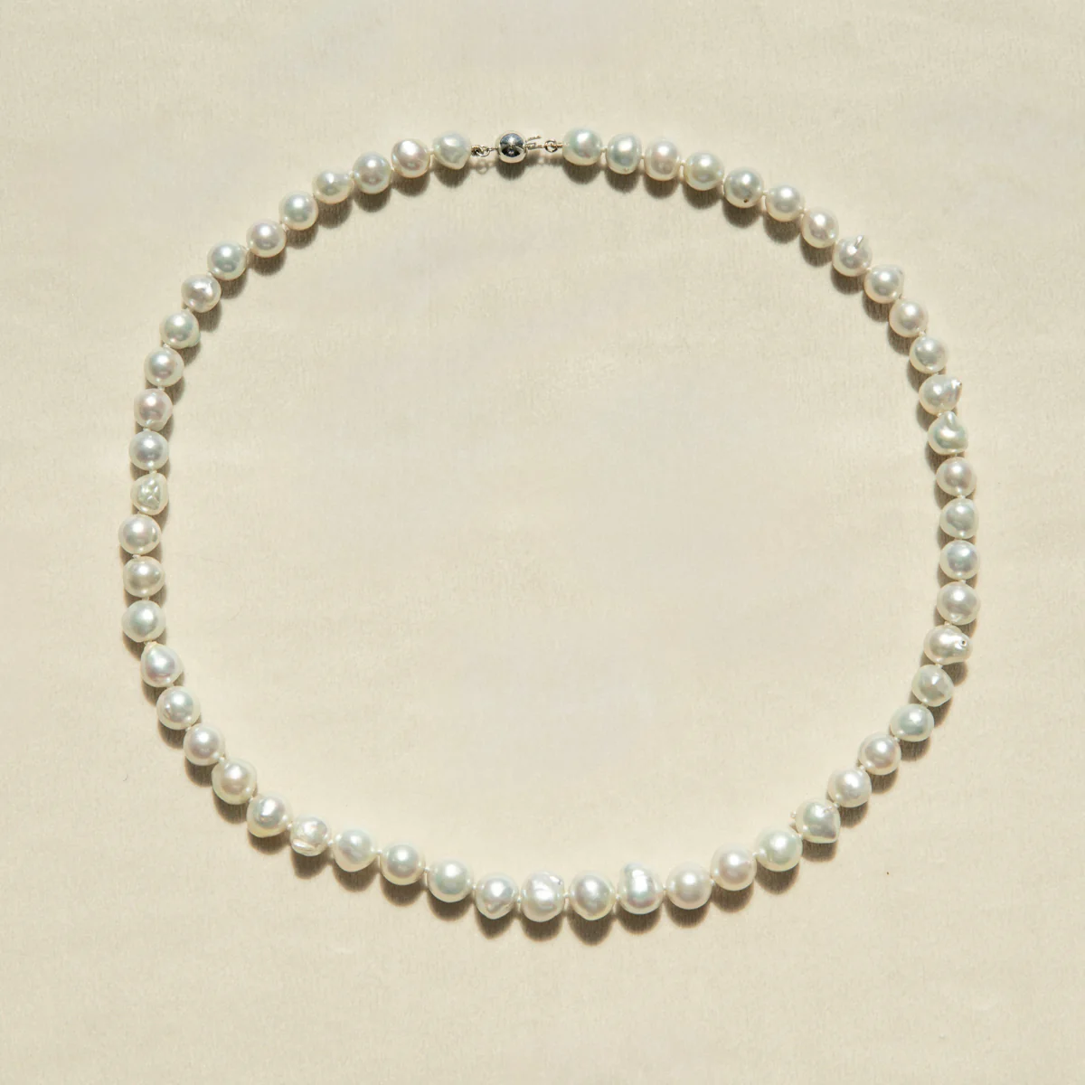 Strand Necklace Australian Akoya Broken Bay 6.5mm White AAA 55pc 9ct White Gold 39.5cm - Image 3