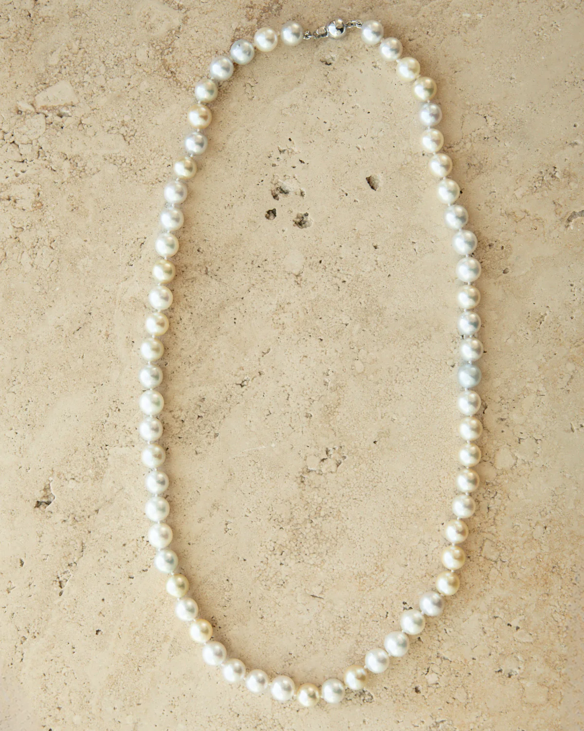 Strand Necklace Australian Akoya Broken Bay 7.5mm Multi Colour AAA 60pc 9ct White Gold 51cm - Image 2