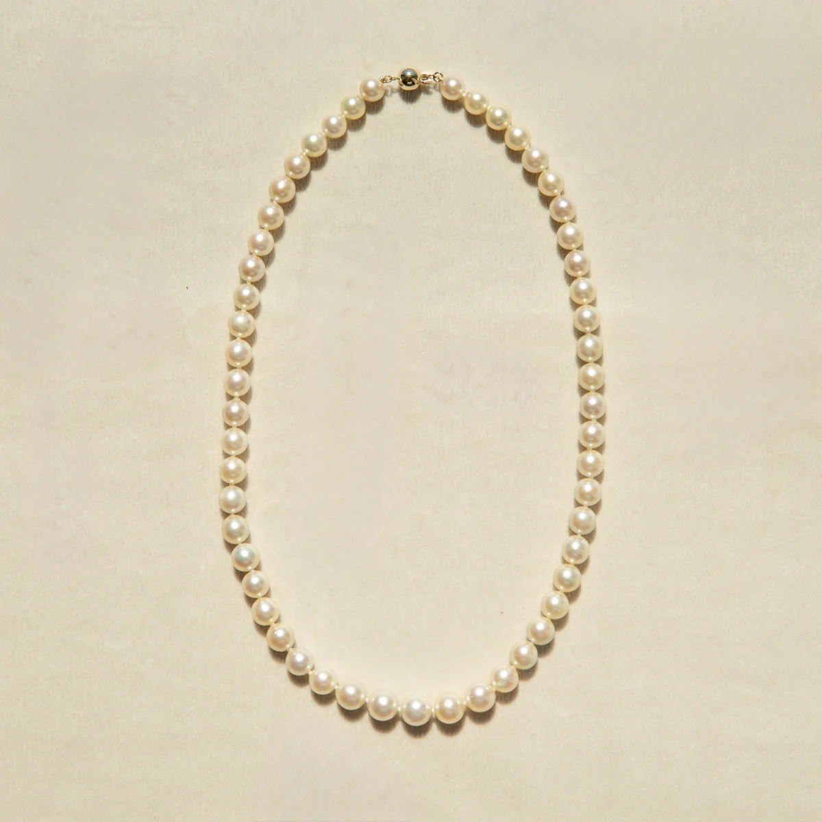 Strand Necklace Australian Akoya Broken Bay 7mm - 8.5mm AAA 53pc 9ct Yellow Gold 44cm - Image 2