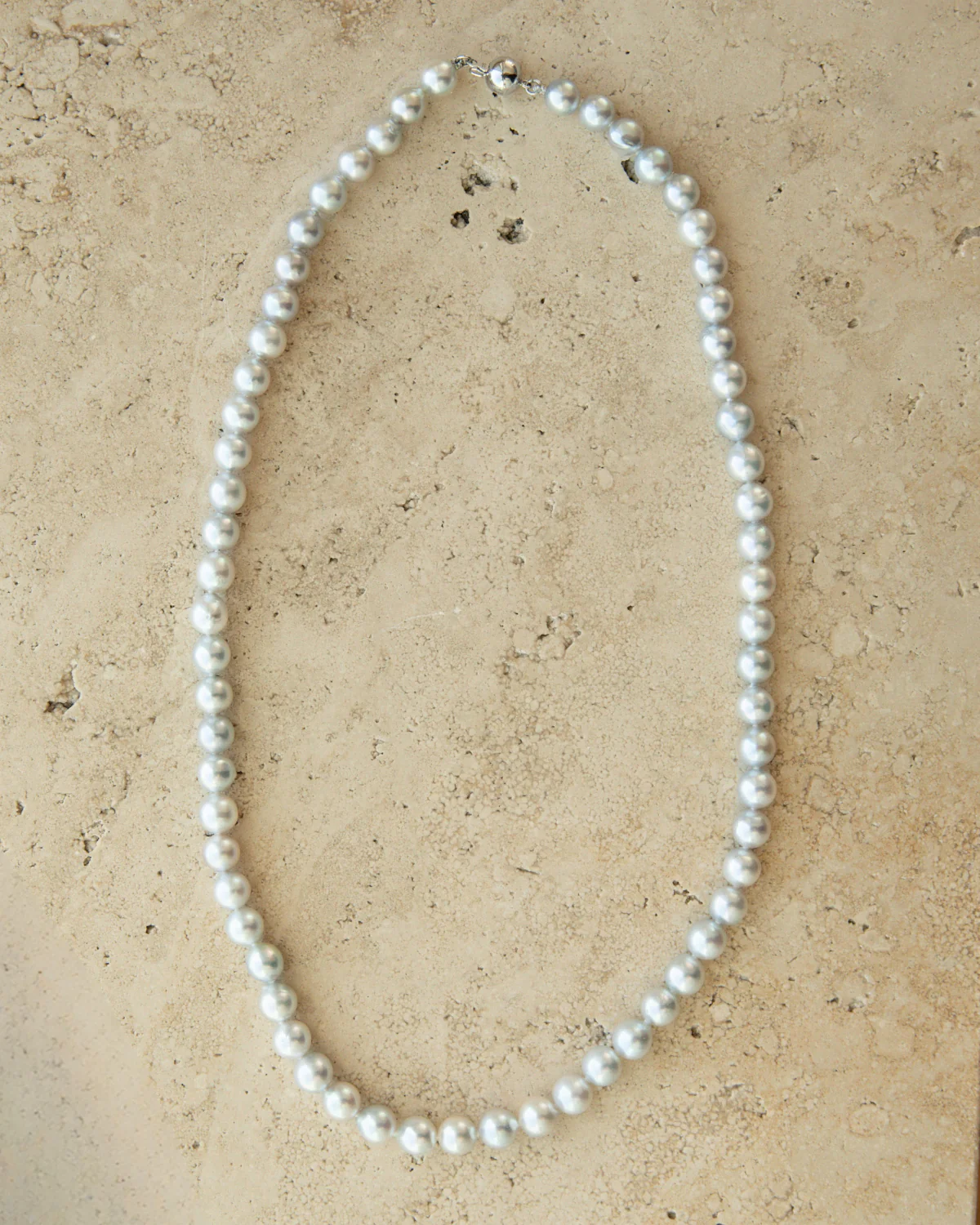 Strand Necklace Australian Akoya Broken Bay 7mm AA 63pc 9ct White Gold 47.5cm - Image 2