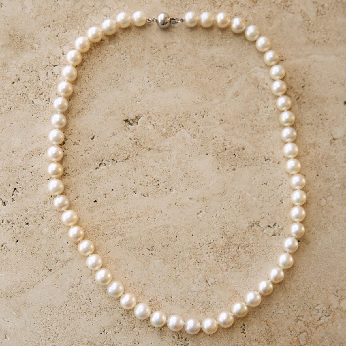 Strand Necklace Australian Akoya Broken Bay 8mm Multi Colour AAA 52pc 9ct White Gold 45.5cm