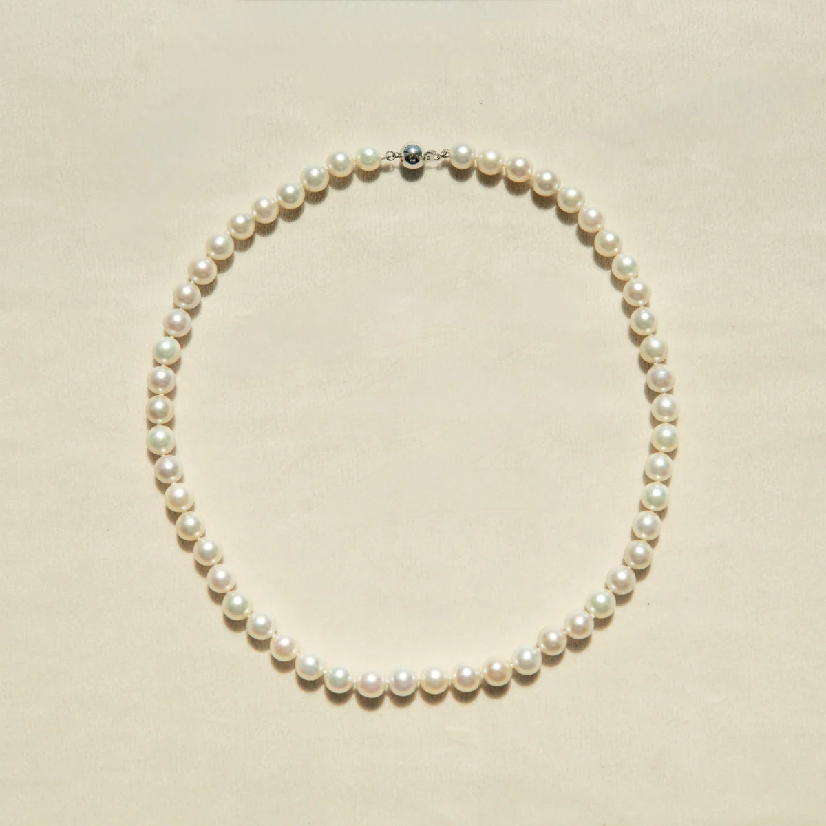 Strand Necklace Australian Akoya Broken Bay 8mm Multi Colour AAA 52pc 9ct White Gold 45.5cm - Image 3