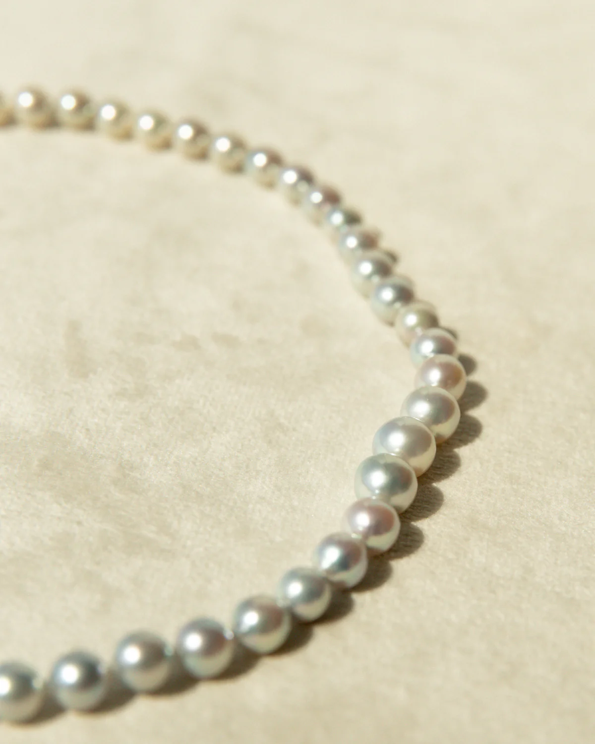 Strand Necklace Australian Akoya Broken Bay Gradient 6.5mm - 8mm AA 61pc 9ct White Gold 46cm - Image 5