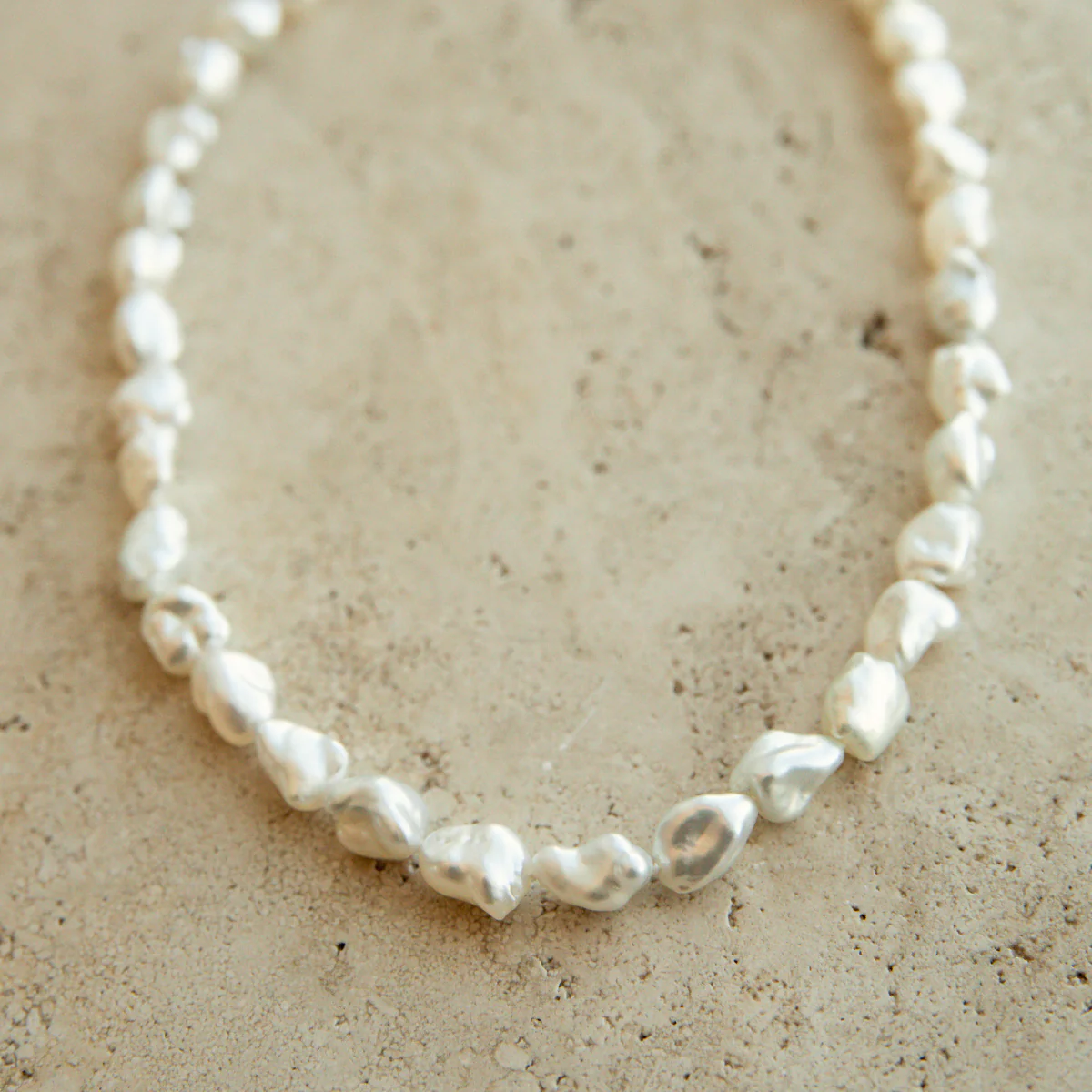 Strand Necklace Australian South Sea Cygnet Bay Keshi 9mm A 35 pcs 45cm 18ct White Gold - Image 3