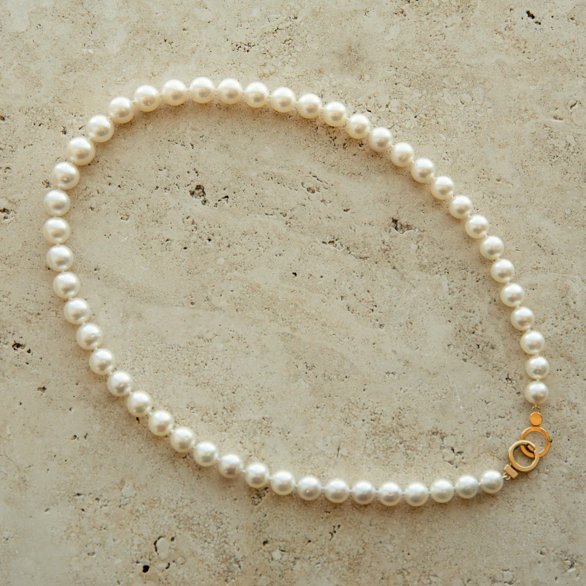 Strand Necklace Australian South Sea Cygnet Bay Near Round 9-10.5mm A3/B2 49pcs 18ct Yellow Gold Circle Clasp