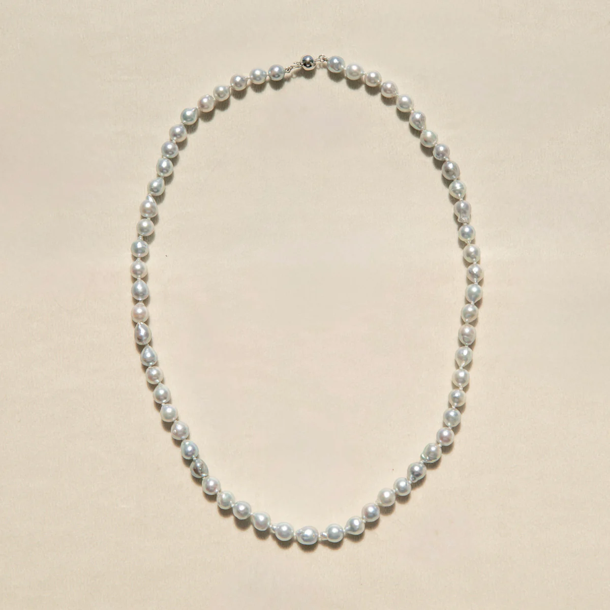 Strand Necklace Baroque Australian Akoya Broken Bay 7mm AA 59pc 9ct White Gold 52cm - Image 4