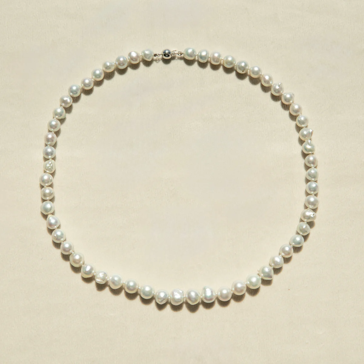 Strand Necklace Baroque Australian Akoya Broken Bay 8-9mm Blue AAA 55pc 18ct White Gold 50.5cm - Image 3