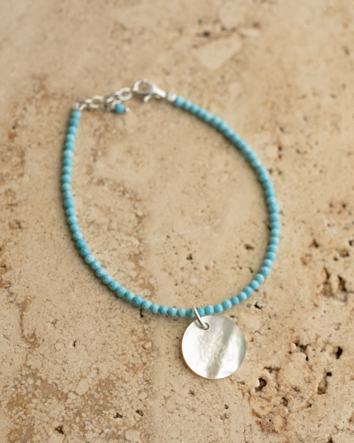 Take 3 Turquoise and Mother of Pearl Bracelet Sterling Silver - Image 4