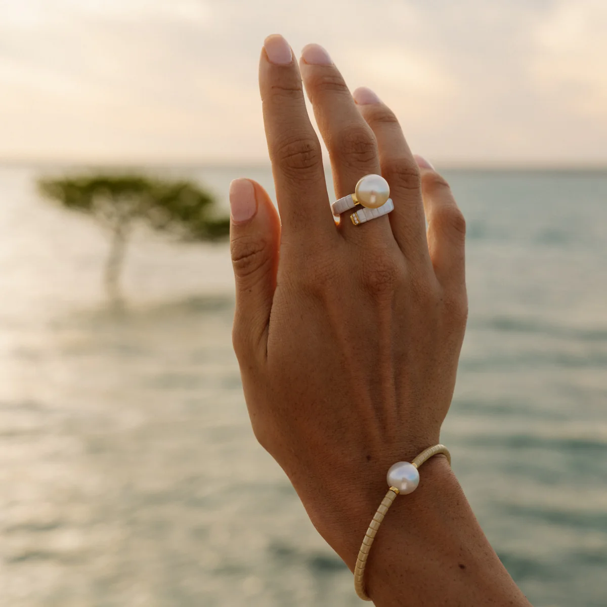 Terra Diamond Ring White Australian South Sea High Button 12.5mm A3 18ct Yellow Gold - Image 6