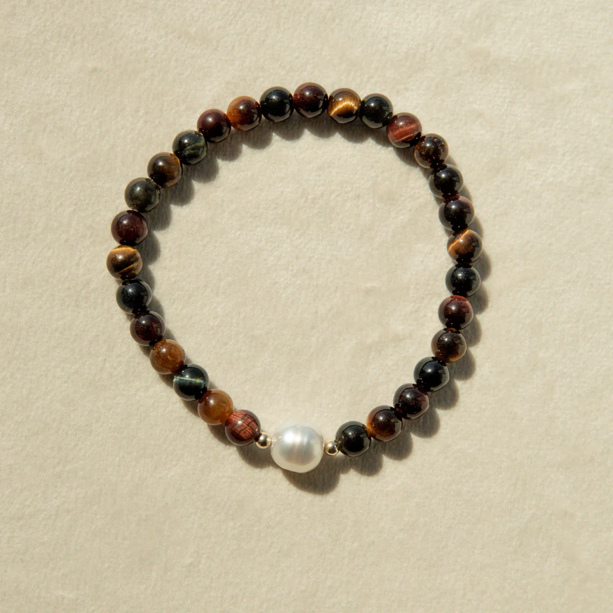 Tiger Eye Bracelet Australian South Sea Cygnet Bay Circle 9mm B1+ 17cm 14ct Yellow Gold - Image 3