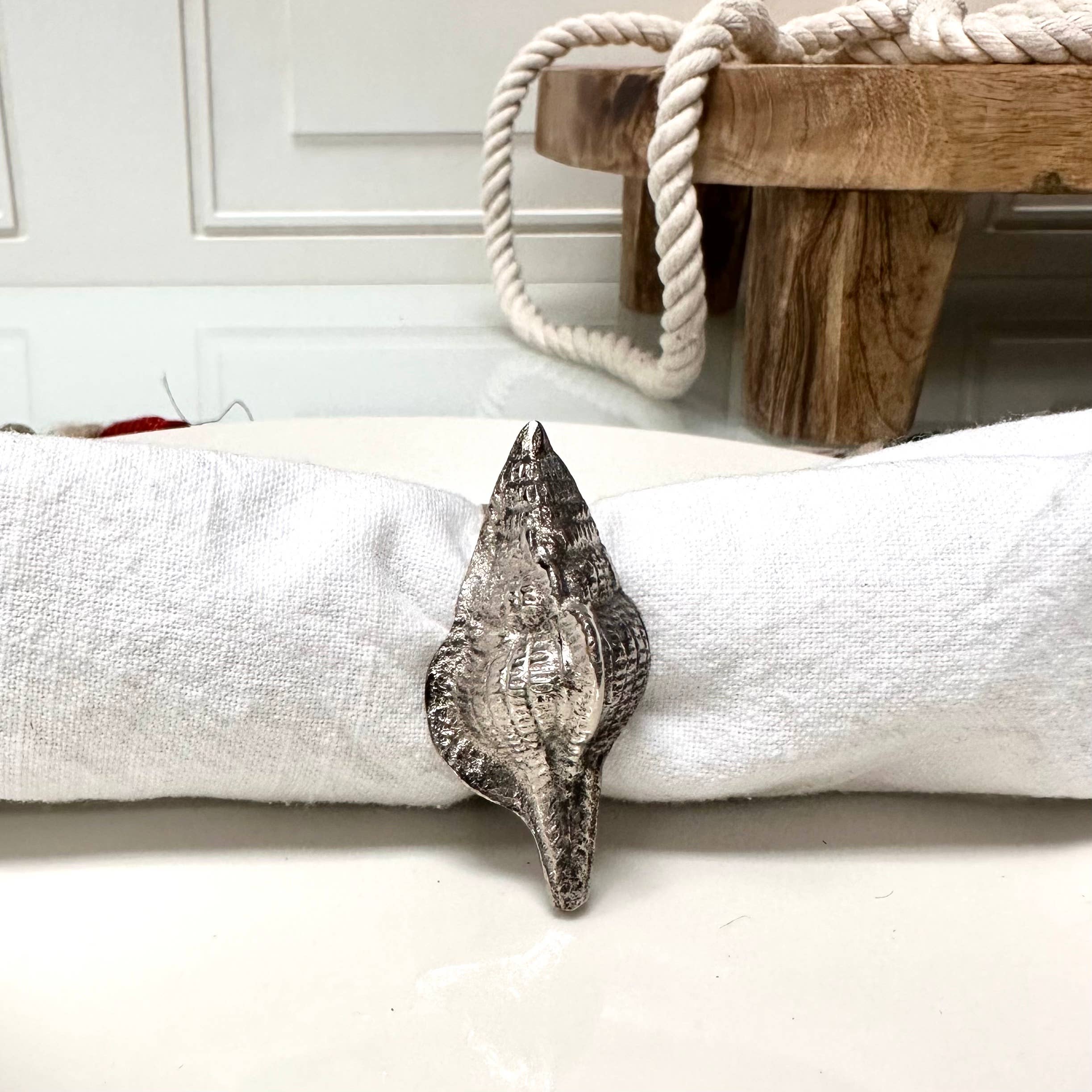 Whelk Shell Napkin Ring, Set of 4 - Image 3